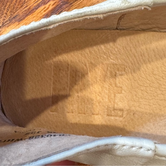 Frye Claire Woven Leather Ballet Flats Cream White Square Toe Size 10 EUC - Picture 4 of 8